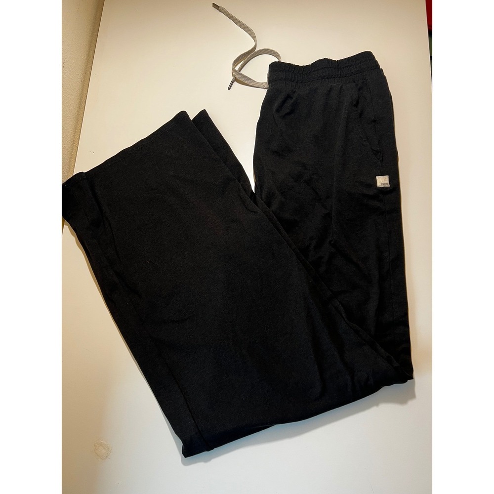 Vouri Womens Halo Essential Wide Leg Pants Large Black Dream Knit Lounge